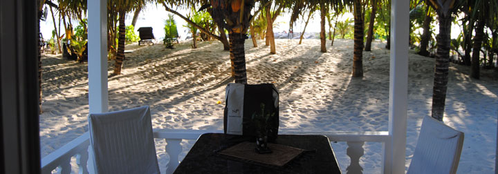 Veranda sulla spiaggia di Anse Kerlain